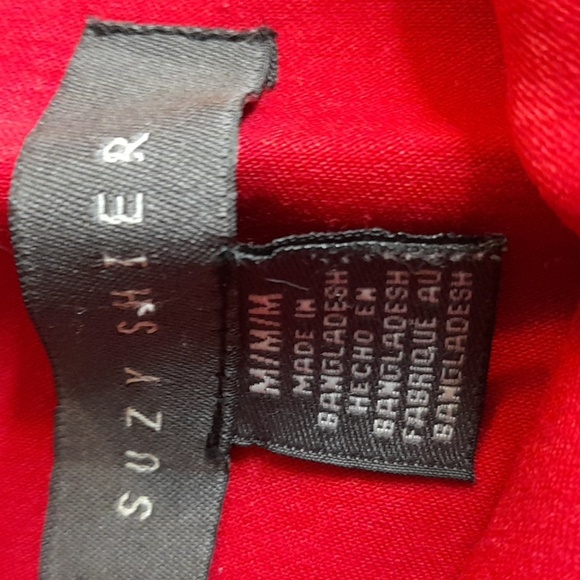 SUZY SHIER WOMENS MEDIUM RED HIGH WAIST SKINNY ANCLE PANTS - Picture 3 of 4